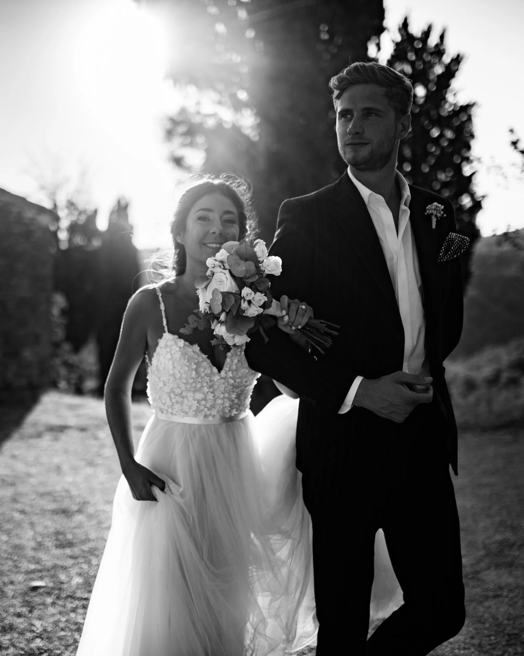 Mariage en Toscane, en noir et blanc